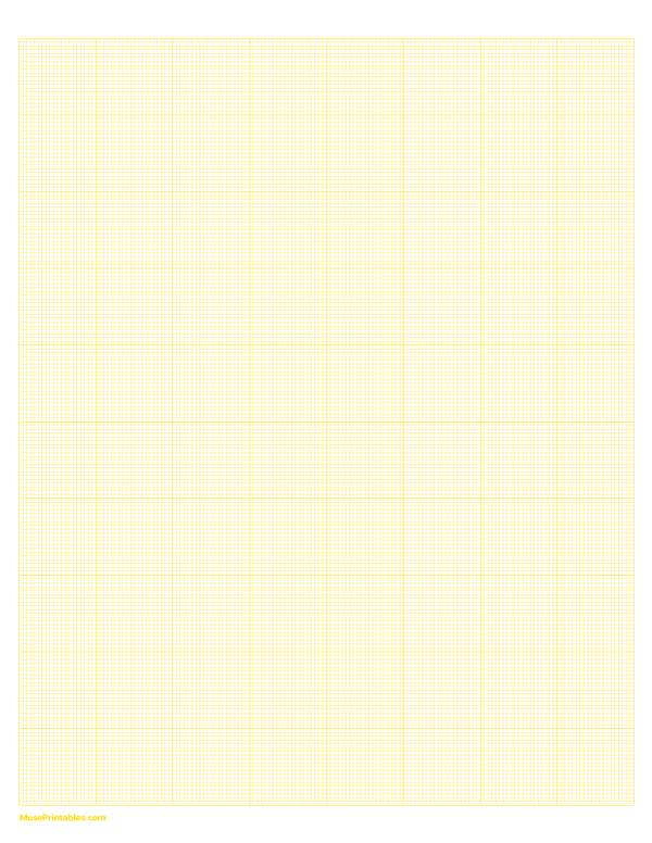 20 Squares Per Inch Yellow Graph Paper : Letter-sized paper (8.5 x 11)