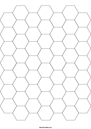 3/4 Inch Black Hexagon Graph Paper - A4
