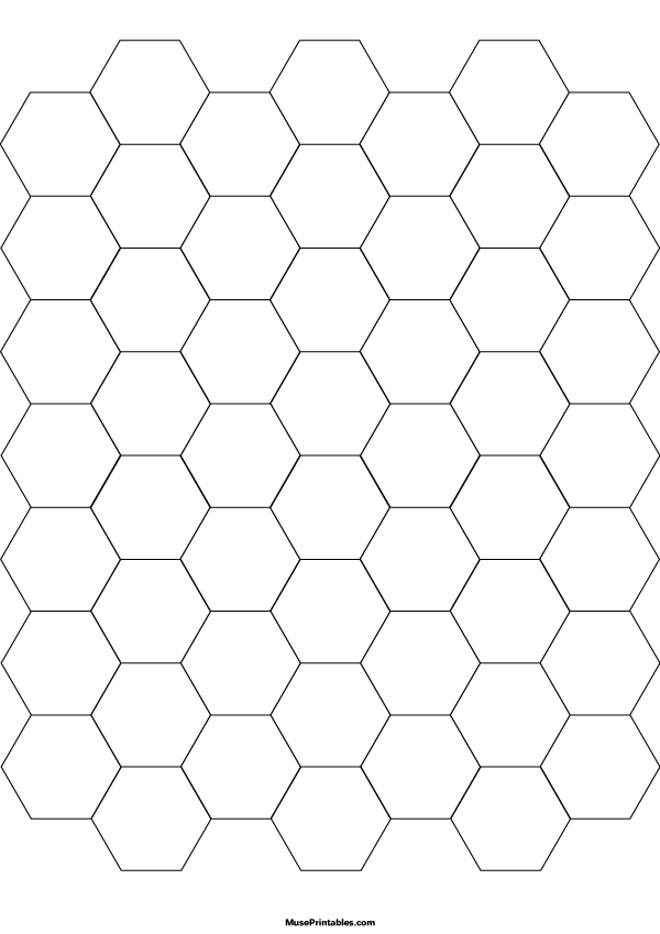 3/4 Inch Black Hexagon Graph Paper: A4-sized paper (8.27 x 11.69)