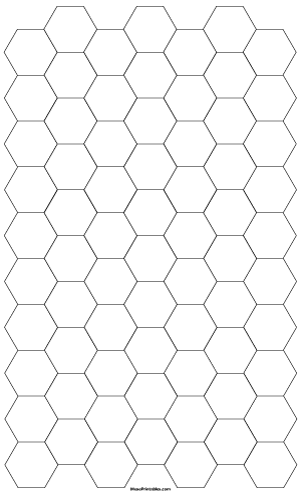 3/4 Inch Black Hexagon Graph Paper - Legal