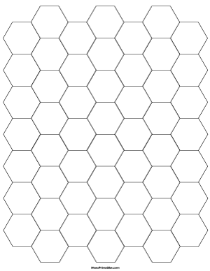 3/4 Inch Black Hexagon Graph Paper - Letter