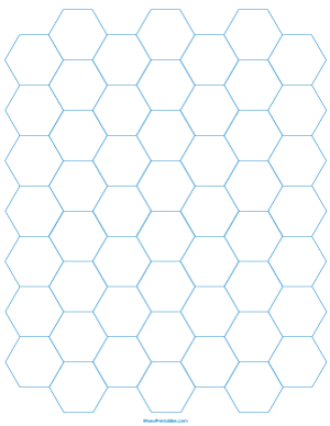 3/4 Inch Blue Hexagon Graph Paper - Letter