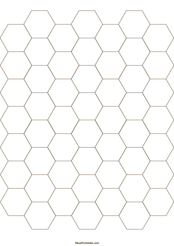 Ridiculous balloon thrill Printable 3/4 Inch Brown Hexagon Graph Paper for A4 Paper