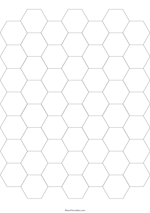 3/4 Inch Gray Hexagon Graph Paper - A4