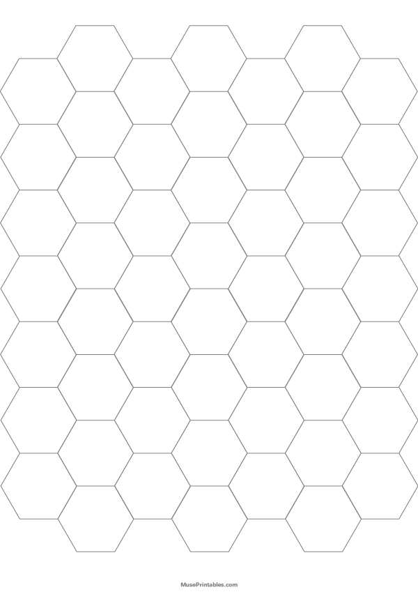 3/4 Inch Gray Hexagon Graph Paper: A4-sized paper (8.27 x 11.69)