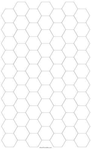 3/4 Inch Gray Hexagon Graph Paper - Legal