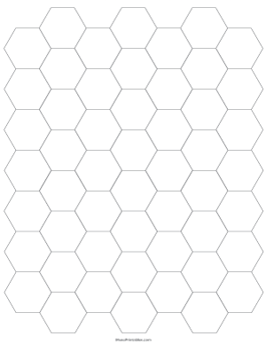 3/4 Inch Gray Hexagon Graph Paper - Letter