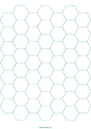 3/4 Inch Green Hexagon Graph Paper - A4