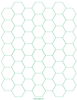3/4 Inch Green Hexagon Graph Paper - Letter