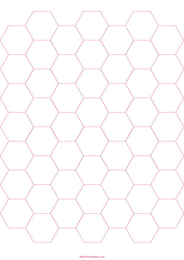 3/4 Inch Pink Hexagon Graph Paper: A4-sized paper (8.27 x 11.69)