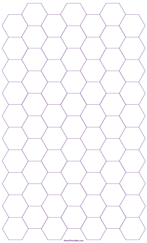 3/4 Inch Purple Hexagon Graph Paper - Legal