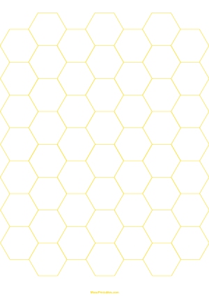 3/4 Inch Yellow Hexagon Graph Paper - A4