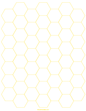 3/4 Inch Yellow Hexagon Graph Paper - Letter