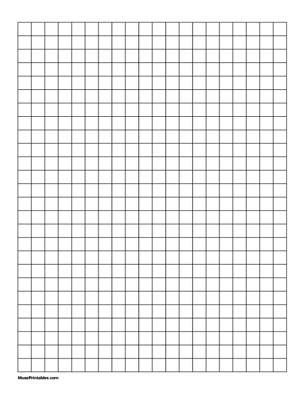 3/8 Inch Black Graph Paper: Letter-sized paper (8.5 x 11)