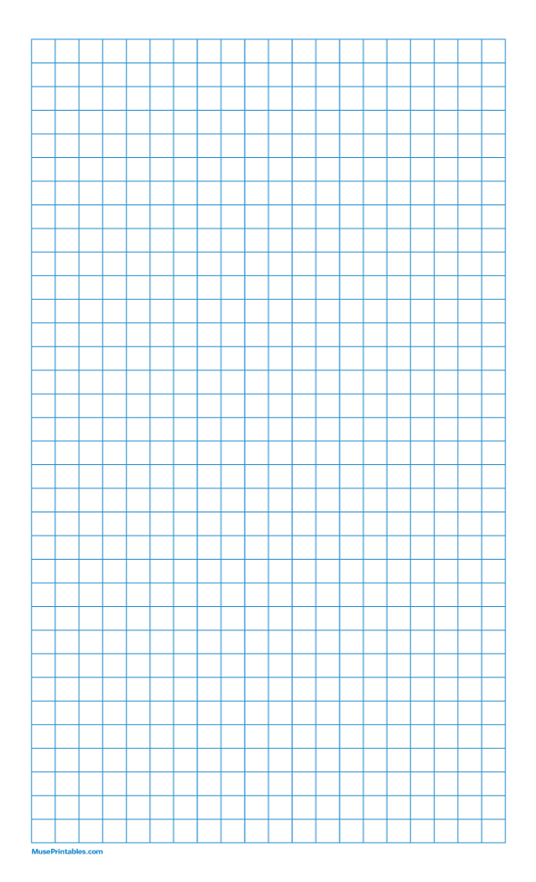 3/8 Inch Blue Graph Paper: Legal-sized paper (8.5 x 14)