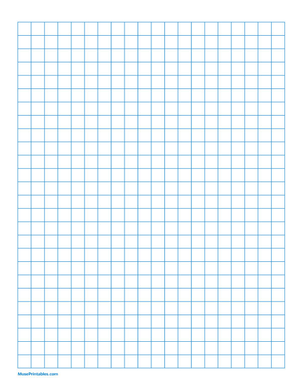 3/8 Inch Blue Graph Paper: Letter-sized paper (8.5 x 11)