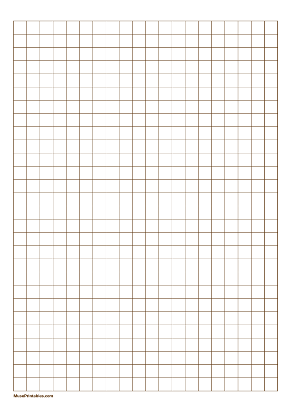3/8 Inch Brown Graph Paper: A4-sized paper (8.27 x 11.69)
