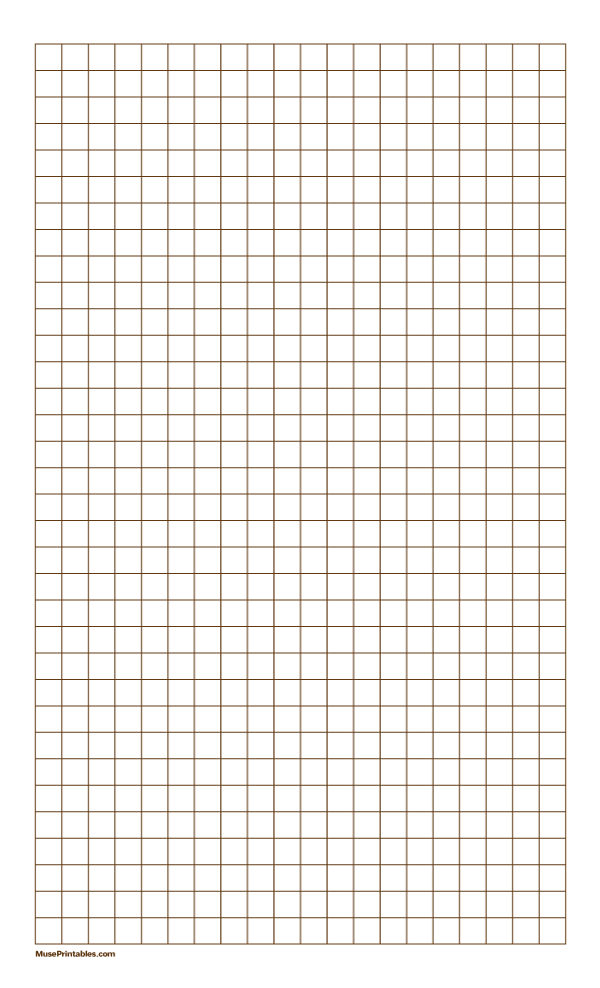3/8 Inch Brown Graph Paper: Legal-sized paper (8.5 x 14)