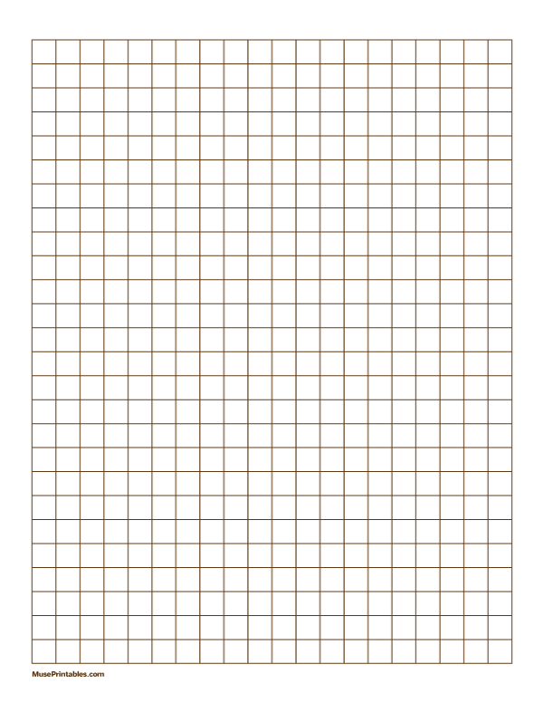3/8 Inch Brown Graph Paper: Letter-sized paper (8.5 x 11)