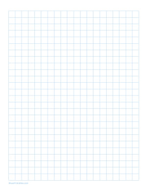3/8 Inch Light Blue Graph Paper - Letter