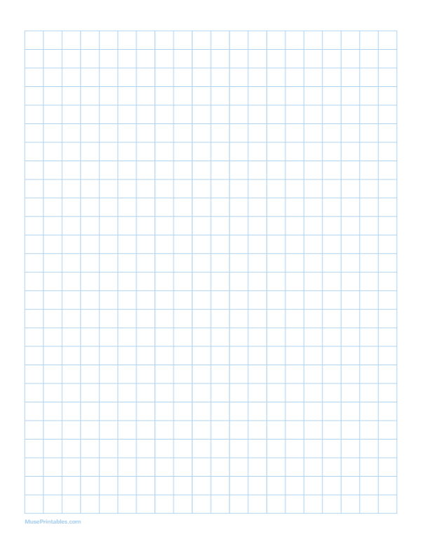 3/8 Inch Light Blue Graph Paper: Letter-sized paper (8.5 x 11)