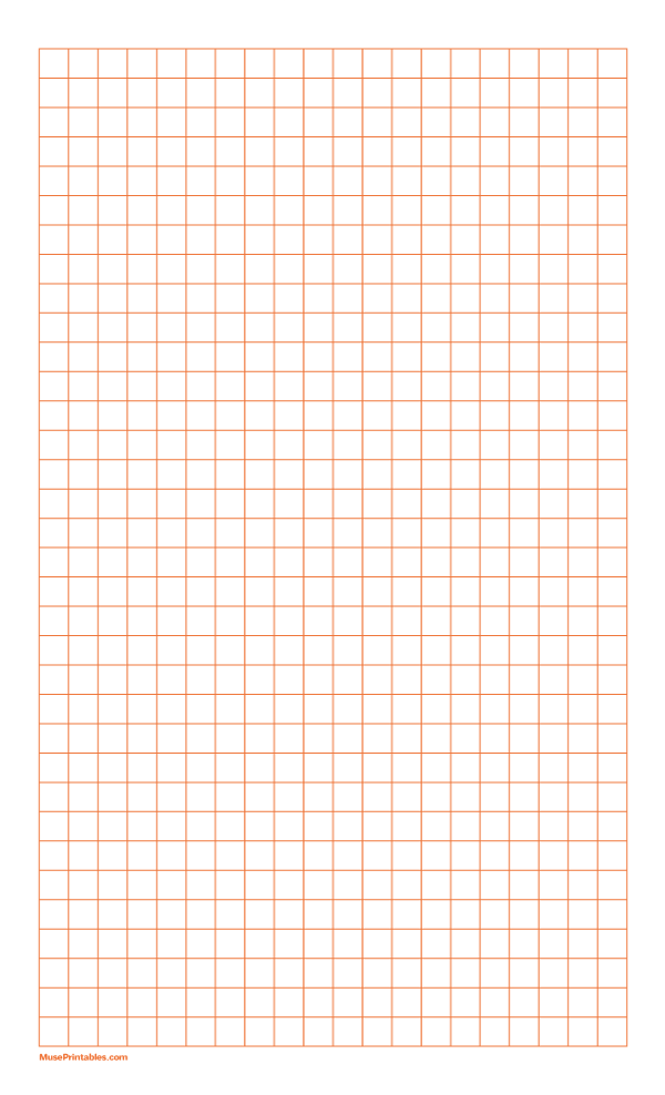 3/8 Inch Orange Graph Paper: Legal-sized paper (8.5 x 14)