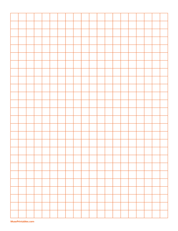 3/8 Inch Orange Graph Paper: Letter-sized paper (8.5 x 11)