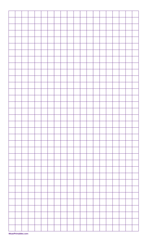 3/8 Inch Purple Graph Paper: Legal-sized paper (8.5 x 14)