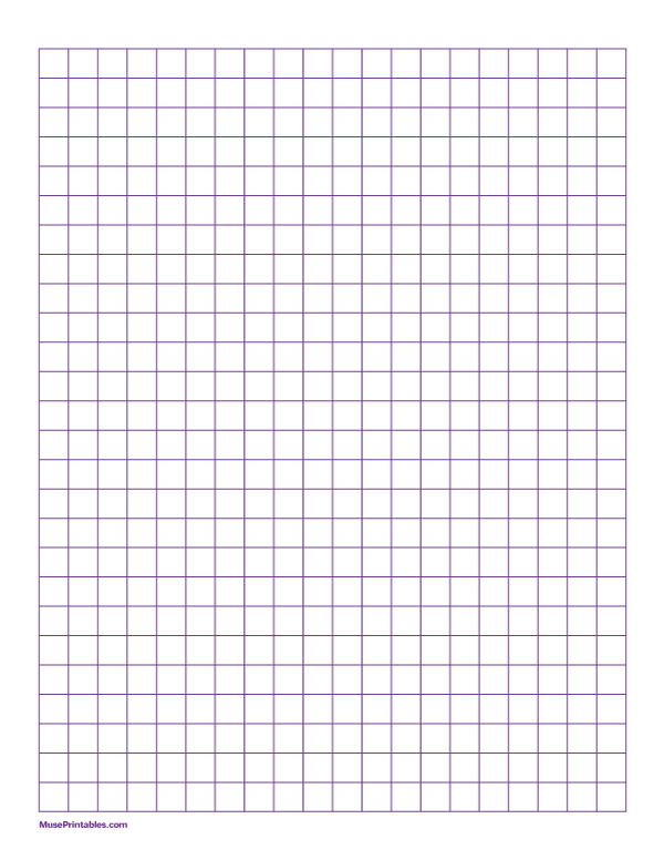 3/8 Inch Purple Graph Paper: Letter-sized paper (8.5 x 11)
