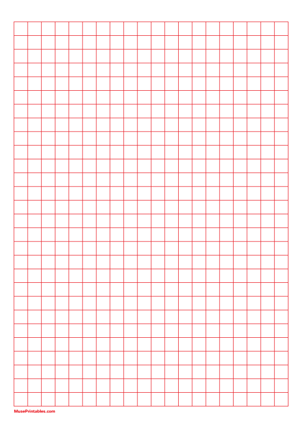 3/8 Inch Red Graph Paper: A4-sized paper (8.27 x 11.69)