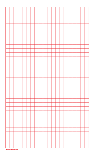 3/8 Inch Red Graph Paper - Legal