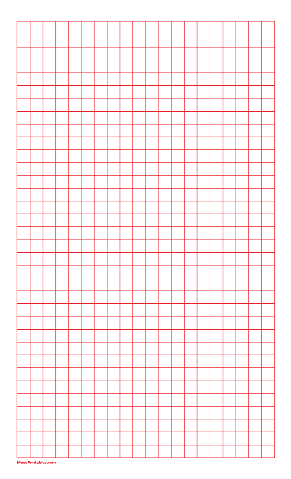 3/8 Inch Red Graph Paper: Legal-sized paper (8.5 x 14)