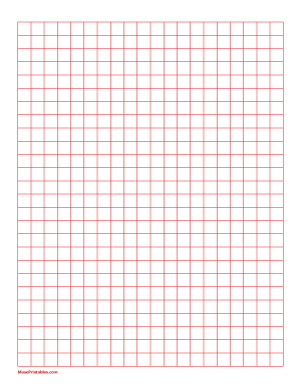 3/8 Inch Red Graph Paper - Letter