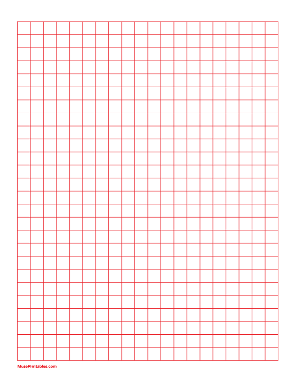 3/8 Inch Red Graph Paper: Letter-sized paper (8.5 x 11)