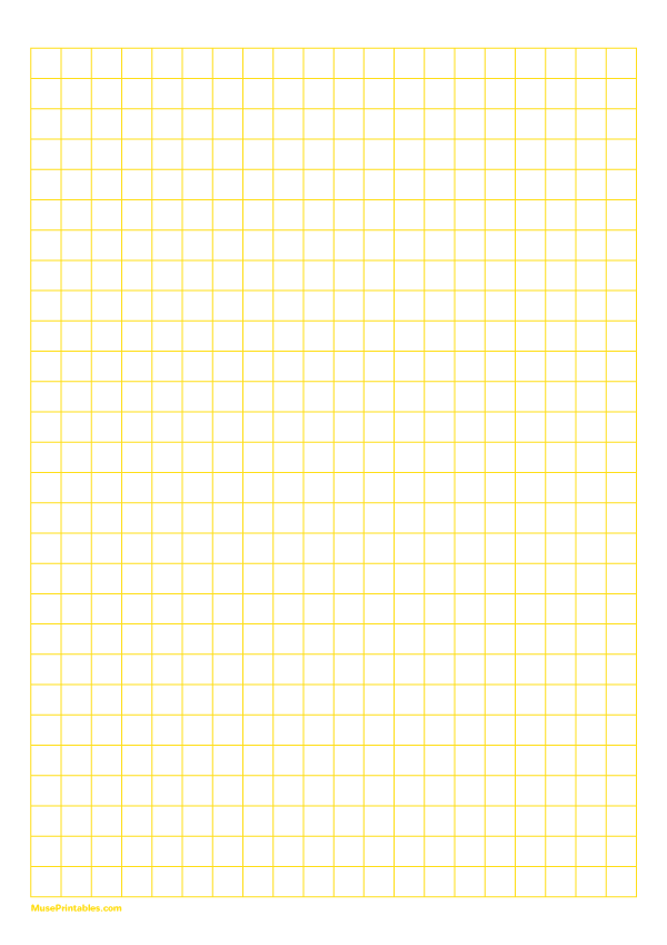 Printable 3/8 Inch Yellow Graph Paper for A4 Paper