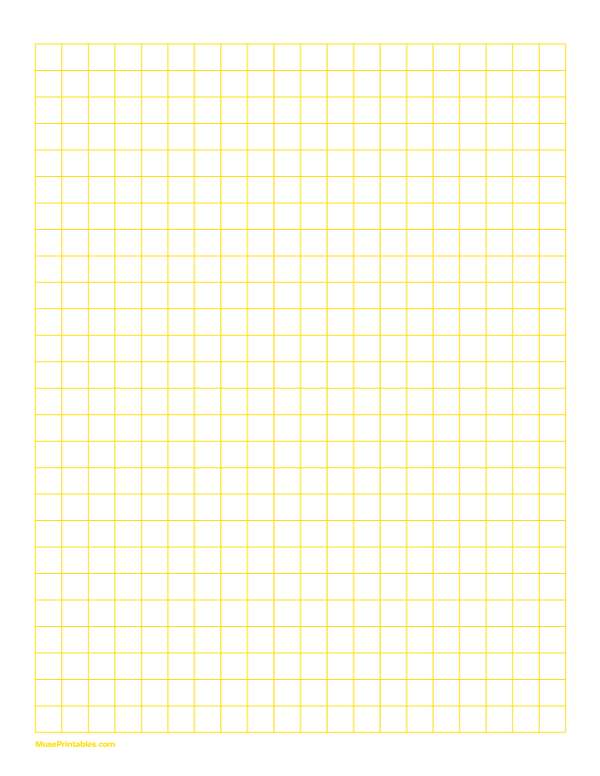 3/8 Inch Yellow Graph Paper: Letter-sized paper (8.5 x 11)