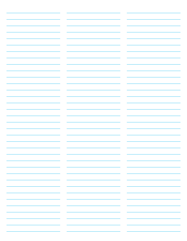 3-Column Blue Lined Paper (College Ruled): Letter-sized paper (8.5 x 11)