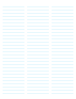 3-Column Blue Lined Paper (Wide Ruled) - Letter