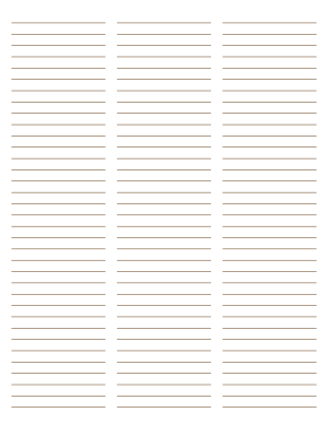 3-Column Brown Lined Paper (College Ruled) - Letter