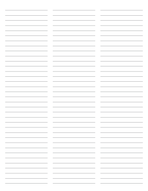 3-Column Gray Lined Paper (College Ruled) - Letter