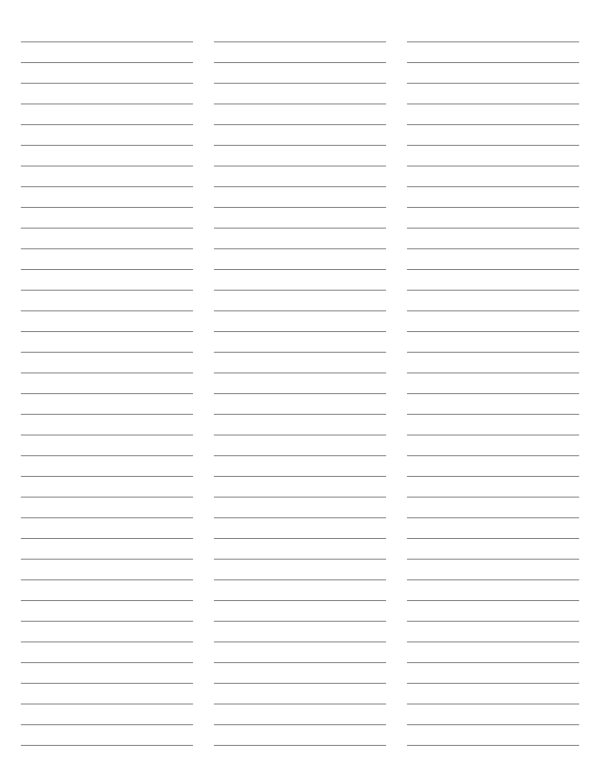 3-Column Gray Lined Paper (College Ruled): Letter-sized paper (8.5 x 11)