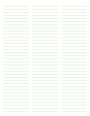 3-Column Green Lined Paper (College Ruled) - Letter