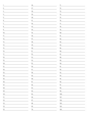 3-Column Numbered Gray Lined Paper (College Ruled) - Letter