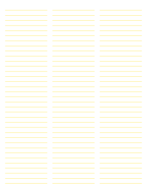 3-Column Yellow Lined Paper (College Ruled) - Letter