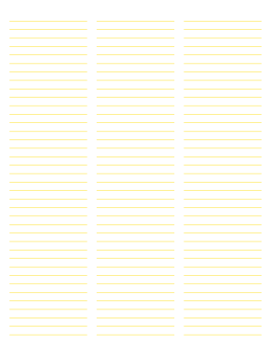 3-Column Yellow Lined Paper (Narrow Ruled) - Letter