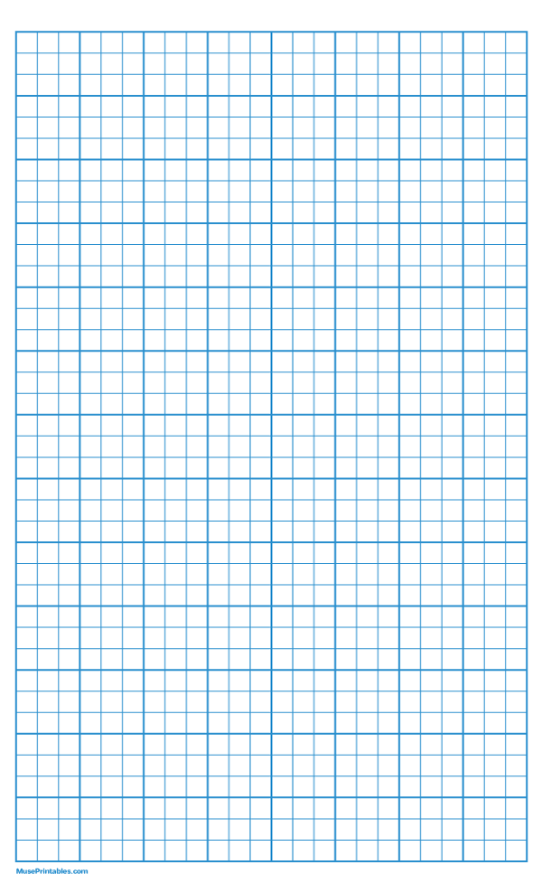 3 Squares Per Inch Blue Graph Paper : Legal-sized paper (8.5 x 14)