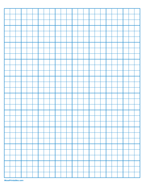 3 Squares Per Inch Blue Graph Paper : Letter-sized paper (8.5 x 11)