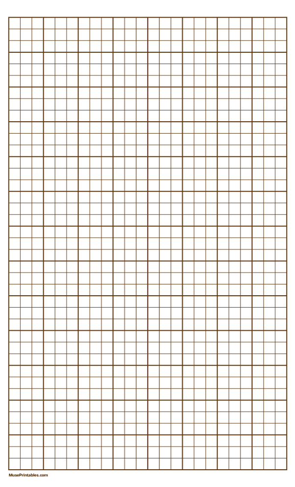 3 Squares Per Inch Brown Graph Paper : Legal-sized paper (8.5 x 14)