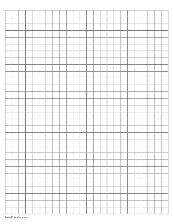 3 Squares Per Inch Gray Graph Paper : Letter-sized paper (8.5 x 11)