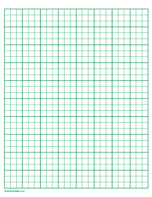 3 Squares Per Inch Green Graph Paper  - Letter